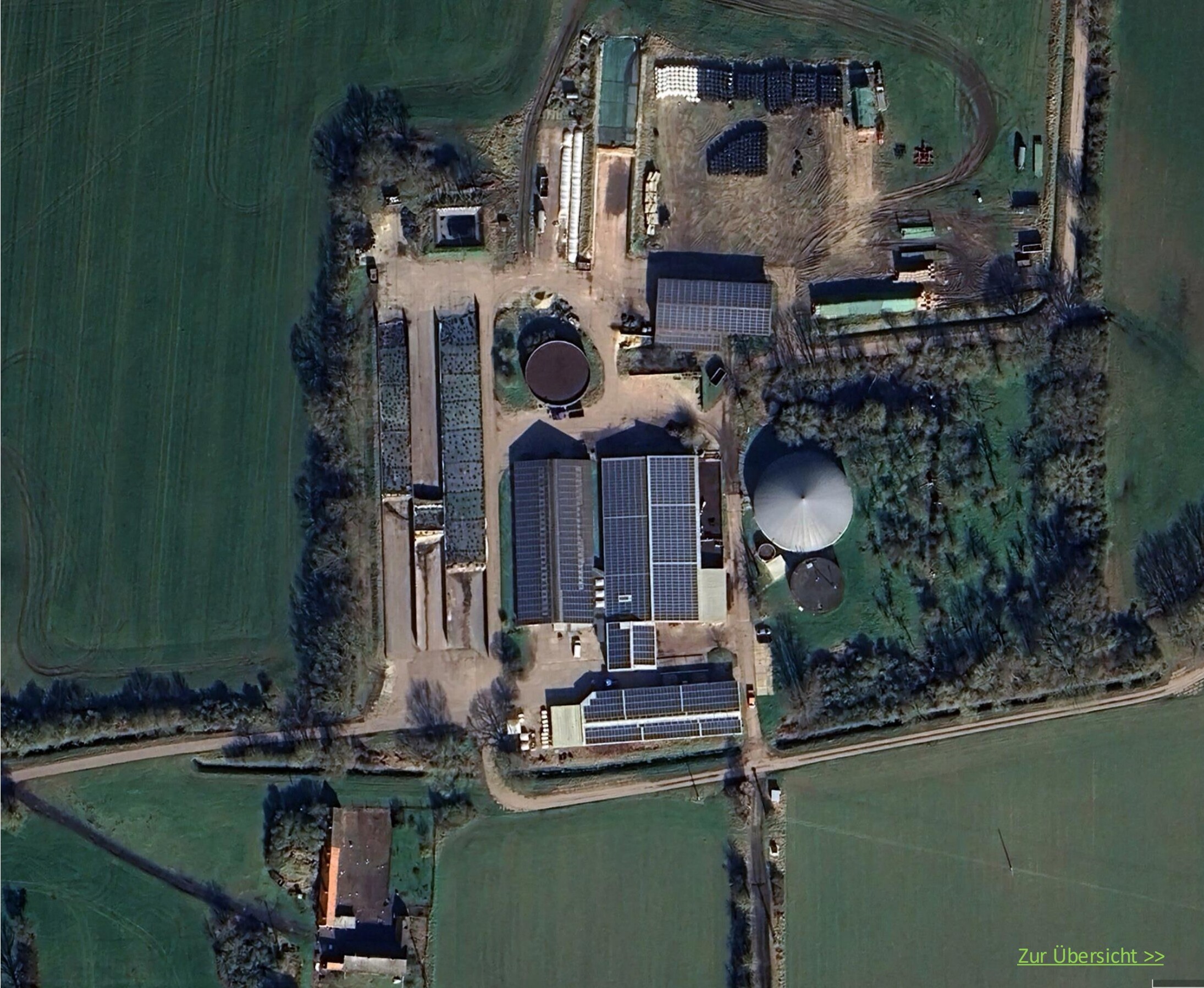 Luftbild der PV‑Anlage Hohenberg
